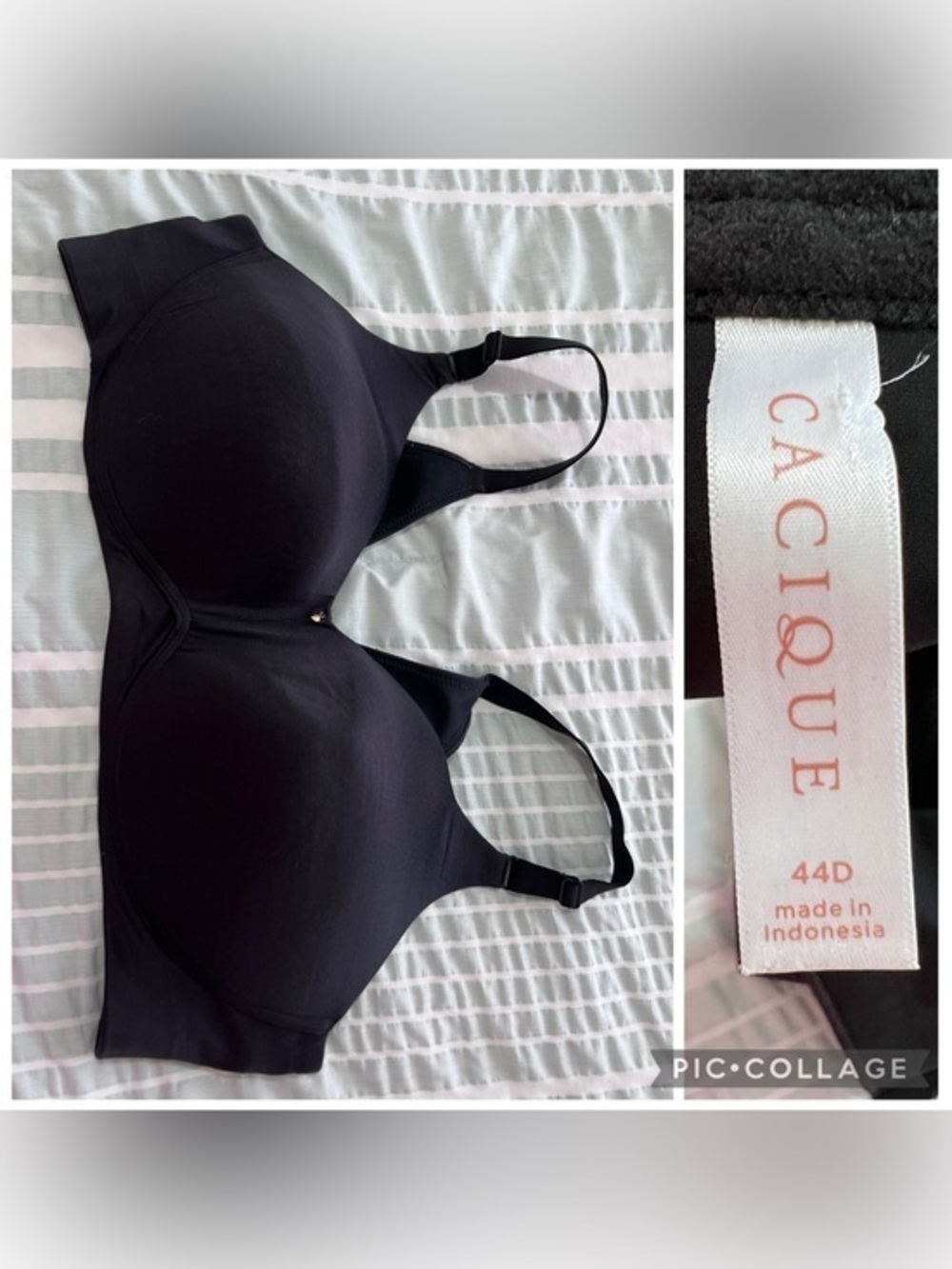 Cacique lightly lined no-wire bra size 44D